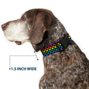 Plastic Clip Collar - Checker Black/Neon Rainbow