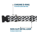 Plastic Clip Collar - Diagonal Handlebar Mustaches White/Black