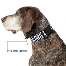 Plastic Clip Collar - Diagonal Handlebar Mustaches White/Black