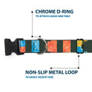Plastic Clip Collar - Geometric8 Charcoal/Orange/Gold/Blue