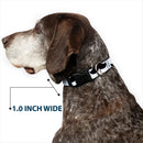 Plastic Clip Collar - Mustaches White/Black