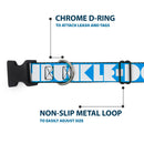 Plastic Clip Collar - BUCKLE-DOWN Shapes Turquoise/White