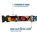 Plastic Clip Collar - 5-Marvel Characters Black