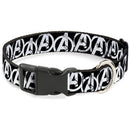 Plastic Clip Collar - Avengers "A" Logo Weathered Black/White