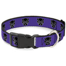 Plastic Clip Collar - Black Panther Avengers Icon Purple/White/Black