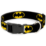 Plastic Clip Collar - Batman Shield Black/Yellow