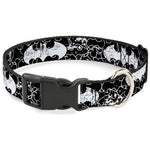 Plastic Clip Collar - Batman Outlines Black/White