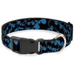 Plastic Clip Collar - Bat Signals Stacked Blue/Black