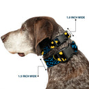 Plastic Clip Collar - Bat Signals Stacked w/CLOSE-UP Blue/Black/Yellow