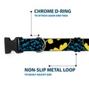 Plastic Clip Collar - Bat Signals Stacked w/CLOSE-UP Blue/Black/Yellow