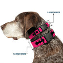 Plastic Clip Collar - Bat Signal-3 Fuchsia/Black/Fuchsia