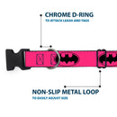 Plastic Clip Collar - Bat Signal-3 Fuchsia/Black/Fuchsia