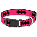 Plastic Clip Collar - Bat Signal-3 Fuchsia/Black/Fuchsia