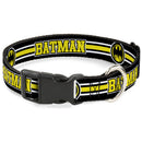 Plastic Clip Collar - BATMAN/Bat Signal Triple Stripe Black/White/Yellow