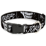 Plastic Clip Collar - THE JOKER Smiling Eyes Sketch Close-Up Black/White