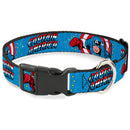 Plastic Clip Collar - CAPTAIN AMERICA w/Action Pose Weathered Blue