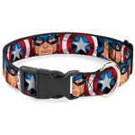 Plastic Clip Collar - Captain America Face Turns/Shield CLOSE-UP