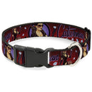 Plastic Clip Collar - CATWOMAN Bombshell Pose/Diamonds Red/Purple/Black