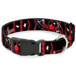 Plastic Clip Collar - Deadpool 2-Action Poses/Splatter Logo Black/Red/White