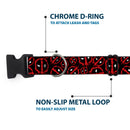 Plastic Clip Collar - Deadpool Splatter Logo Scattered Black/Red/White