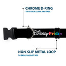 Plastic Clip Collar - DISNEY PRIDE Signature Logo Black/White/Rainbow
