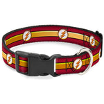 Plastic Clip Collar - The Flash Logo11/Stripe Burgundy/Black/Gold/White