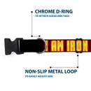 Plastic Clip Collar - Iron Man Face/I AM IRON MAN Black/Yellow Glow