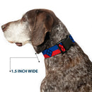 Plastic Clip Collar - Harley Quinn Diamond/Stripe Red/Blue