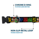 Plastic Clip Collar - JUSTICE LEAGUE OF AMERICA w/Superhero Blocks Black/Multi Color