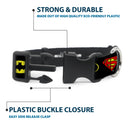 Plastic Clip Collar - Justice League 6-Superhero Logos Black