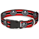 Plastic Clip Collar - HYDRA Logo/Stripe Red/Black/White