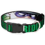 Plastic Clip Collar - THE RIDDLER/Face CLOSE-UP Black/Green