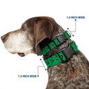 Plastic Clip Collar - Question Mark Scattered3 Dark Green/Black