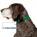 Plastic Clip Collar - Question Mark Scattered3 Dark Green/Black