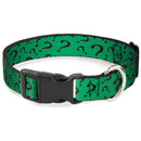 Plastic Clip Collar - Question Mark Scattered3 Dark Green/Black