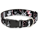 Plastic Clip Collar - Batgirl/Wonder Woman/Supergirl Retro Panels Black/Pink/White