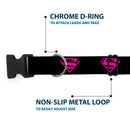 Plastic Clip Collar - Superman Shield Black/Hot Pink