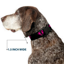 Plastic Clip Collar - Superman Shield Black/Hot Pink