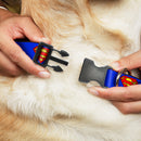 Plastic Clip Collar - Superman Shield Blue