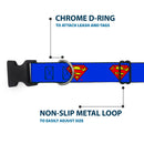 Plastic Clip Collar - Superman Shield Blue