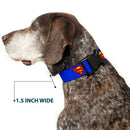 Plastic Clip Collar - Superman Shield Blue