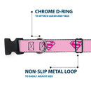 Plastic Clip Collar - Superman Shield Pink