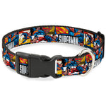 Plastic Clip Collar - SUPERMAN Action Blocks White