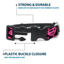 Plastic Clip Collar - Diagonal Superman Logo w/Hearts Black/Pink