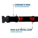 Plastic Clip Collar - Superboy Shield Black/Red