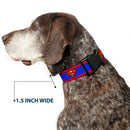 Plastic Clip Collar - Superman Shield/Stripe Red/Blue