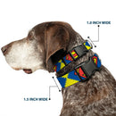 Plastic Clip Collar - Jagged Superman Shield CLOSE-UP Yellow/Blue/Red