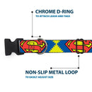 Plastic Clip Collar - Jagged Superman Shield CLOSE-UP Yellow/Blue/Red