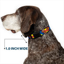 Plastic Clip Collar - Jagged Superman Shield CLOSE-UP Yellow/Blue/Red