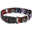 Plastic Clip Collar - 6-Spider Hero Action Poses Grays